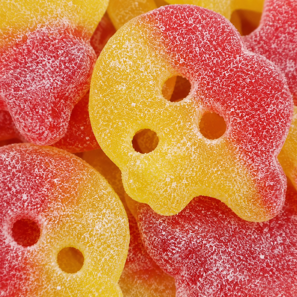 Bubs Sour Skulls geel/rood