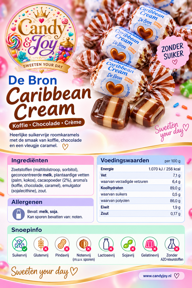 De Bron Caribbean Cream Toffee Sugarfree
