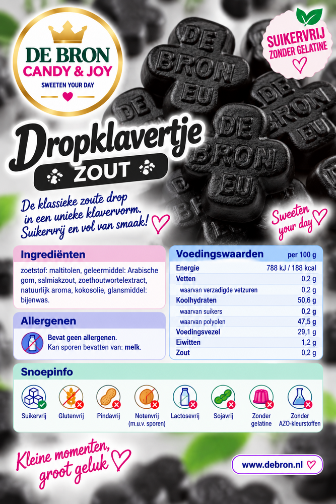 De Bron Zoute Klavertjes Sugarfree
