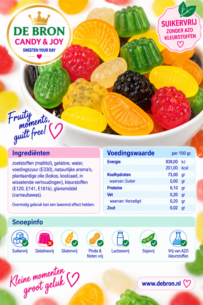 De Bron Fruitgums Sugarfree