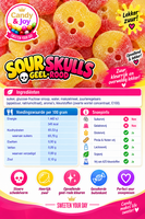Bubs Sour Skulls geel/rood