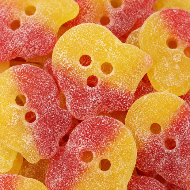 Bubs Sour Skulls geel/rood